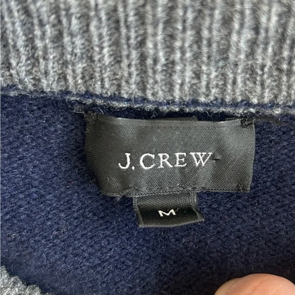 J.Crew 100% Lambswool Color Block Sweater M - Picture 6 of 7